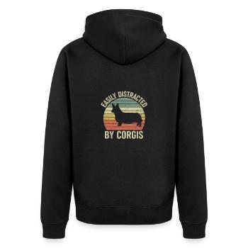 Corgi Owner Dog Corgi Dog Saying Pet - Unisex Premium Organic Zip Hoodie - black - Back - Nico (187cm)