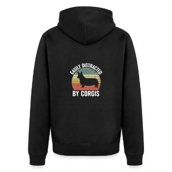 Corgi Owner Dog Corgi Dog Saying Pet - Unisex Premium Organic Zip Hoodie - black - Back - Nico (187cm)