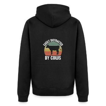 Bauernhof Landwirt Viehzucht Milchbauer Viehwirt - Unisex Premium Bio Zip Hoodie - Schwarz - Hinten - Nico (187cm)