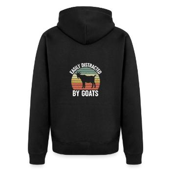 Lustiges Ziegenhalter Ziegenbesitzer Geschenk - Unisex Premium Bio Zip Hoodie - Schwarz - Hinten - Nico (187cm)