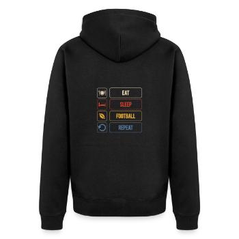 American Football - Unisex Premium Bio Zip Hoodie - Schwarz - Hinten - Nico (187cm)
