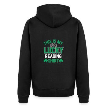 Grands lecteurs Lire Blagues Mèmes Dictons Beau Drôle - Veste à capuche bio Premium Unisexe - noir - Dos - Nico (187cm)