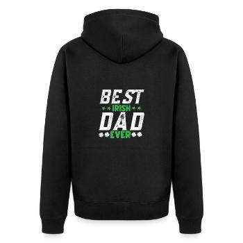 Drapeau irlandais Irlande Racines irlandaises Père irlandais - Veste à capuche bio Premium Unisexe - noir - Dos - Nico (187cm)