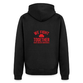 Herzinfarkt Herzoperation Herzkrank Bypass - Unisex Premium Bio Zip Hoodie - Schwarz - Hinten - Nico (187cm)