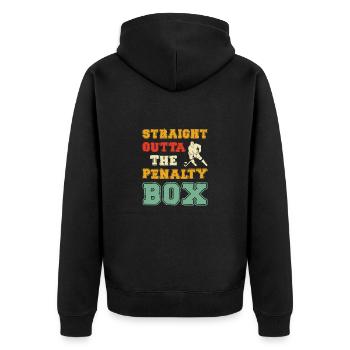 Eishockey Verein Team Sport Geschenk - Unisex Premium Bio Zip Hoodie - Schwarz - Hinten - Nico (187cm)