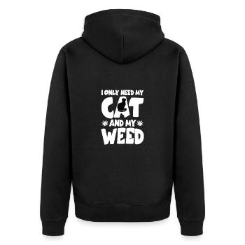 Chats et mauvaises herbes Cadeaux de chats et de stoner d’herbe - Veste à capuche bio Premium Unisexe - noir - Dos - Nico (187cm)