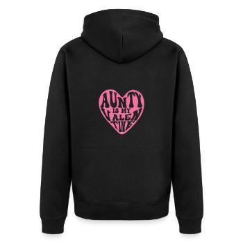 Tante ist mein Valentinstag Valentinstag - Unisex Premium Bio Zip Hoodie - Schwarz - Hinten - Nico (187cm)
