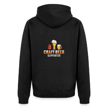 Bierbrauer Bierbrauen Bier Geschenk - Unisex Premium Bio Zip Hoodie - Schwarz - Hinten - Nico (187cm)