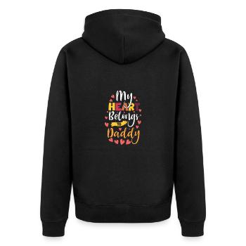 Père fille de la Saint-Valentin - Veste à capuche bio Premium Unisexe - noir - Dos - Nico (187cm)