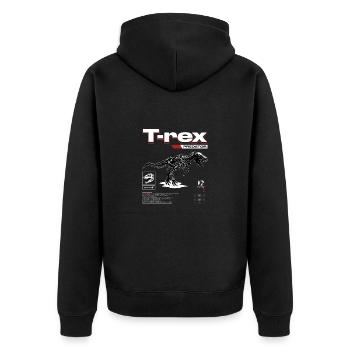 T-REX Tyrannosaurus Dinosaure - Veste à capuche bio Premium Unisexe - noir - Dos - Nico (187cm)