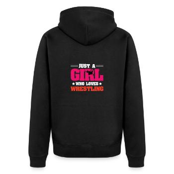 Frauen Wrestling Champion Wrestler Geschenk - Unisex Premium Bio Zip Hoodie - Schwarz - Hinten - Nico (187cm)