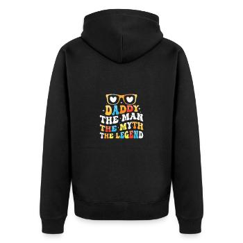 Welt bester Papa Vater Paare Paar Eltern Dad daddy - Unisex Premium Bio Zip Hoodie - Schwarz - Hinten - Nico (187cm)