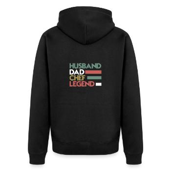 Père Mari Chef Héros Légende - Veste à capuche bio Premium Unisexe - noir - Dos - Nico (187cm)