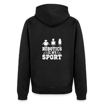 Roboter Programmierer Automatisierungstechniker - Unisex Premium Bio Zip Hoodie - Schwarz - Hinten - Nico (187cm)