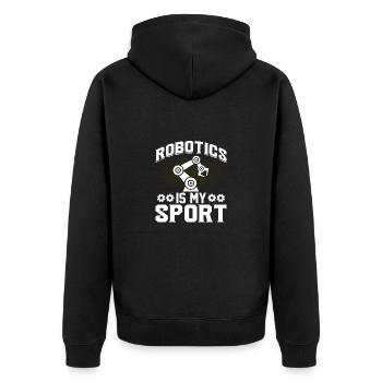Robot Programmer Automation Technician - Unisex Premium Organic Zip Hoodie - black - Back - Nico (187cm)