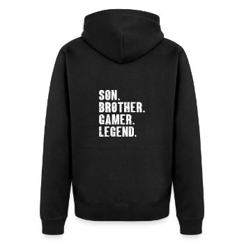 Son frère Gamer Légende Jeu Jeu vidéo Gamer - Veste à capuche bio Premium Unisexe - noir - Dos - Nico (187cm)