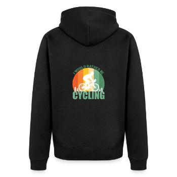 Cycopath Fahrrad E-Bike Radfahren Rennrad Fahrrad - Unisex Premium Bio Zip Hoodie - Schwarz - Hinten - Nico (187cm)