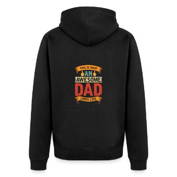 Welt bester Papa Vater Paare Paar Eltern Dad daddy - Unisex Premium Bio Zip Hoodie - Schwarz - Hinten - Nico (187cm)
