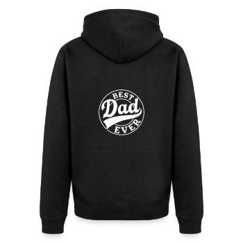 Welt bester Papa Vater Paare Paar Eltern Dad daddy - Unisex Premium Bio Zip Hoodie - Schwarz - Hinten - Nico (187cm)