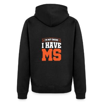 Multiple Sclerosis Awareness - Unisex Premium Organic Zip Hoodie - black - Back - Nico (187cm)