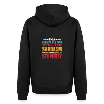 Opa Enkel Beste Freunde Großvater Enkelin Geschenk - Unisex Premium Bio Zip Hoodie - Schwarz - Hinten - Nico (187cm)
