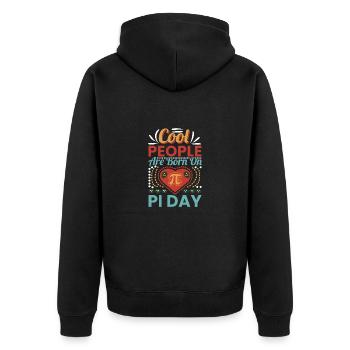 Pi Day Day Circle Number Pi - Unisex Premium Organic Zip Hoodie - black - Back - Nico (187cm)