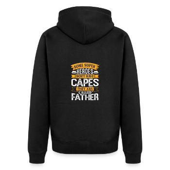 Welt bester Papa Vater Paare Paar Eltern Dad daddy - Unisex Premium Bio Zip Hoodie - Schwarz - Hinten - Nico (187cm)