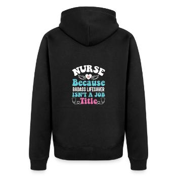 Rettungsdienst Notfallsanitäter Krankenschwester - Unisex Premium Bio Zip Hoodie - Schwarz - Hinten - Nico (187cm)