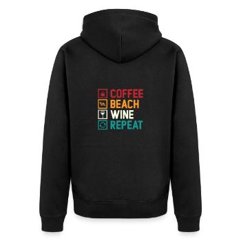 Coffee Beach Wine Holiday Caffeine Sunset - Unisex Premium Organic Zip Hoodie - black - Back - Nico (187cm)