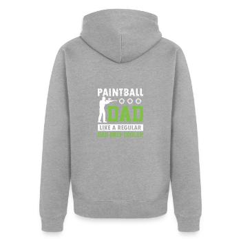 Paintball Father Shooting Sports Gift - Unisex Premium Organic Zip Hoodie - heather grey - Back - Nico (187cm)
