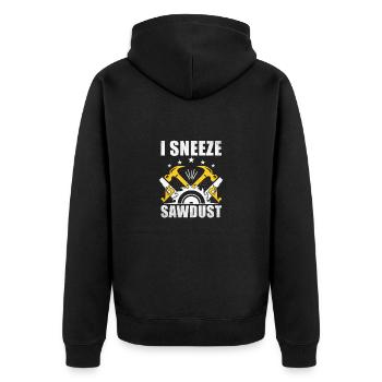 Holz Kettensäge Holzfäller Holzarbeiter Schreiner - Unisex Premium Bio Zip Hoodie - Schwarz - Hinten - Nico (187cm)