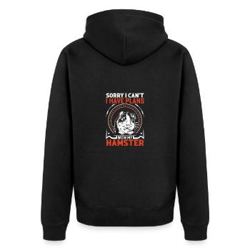 Hamster Liebhaber Hamster Geschenk - Unisex Premium Bio Zip Hoodie - Schwarz - Hinten - Nico (187cm)