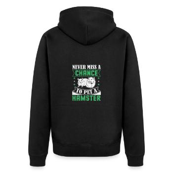 Hamster Liebhaber Hamster Geschenk - Unisex Premium Bio Zip Hoodie - Schwarz - Hinten - Nico (187cm)