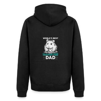 Hamster Liebhaber Hamster Geschenk - Unisex Premium Bio Zip Hoodie - Schwarz - Hinten - Nico (187cm)