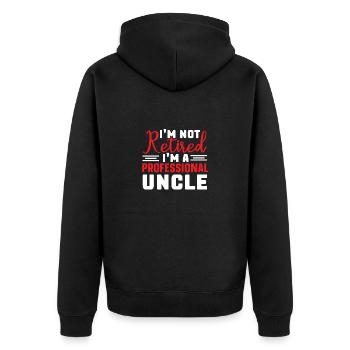 Bester Onkel Schlechter Einfluss Familie Geschenk - Unisex Premium Bio Zip Hoodie - Schwarz - Hinten - Nico (187cm)