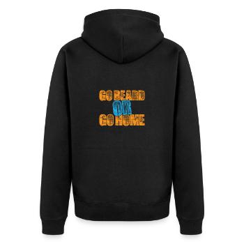 Full beard and beard bearer Beard hair Moustache - Unisex Premium Organic Zip Hoodie - black - Back - Nico (187cm)