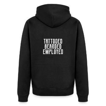 Bärtig Tätowiert Angestellt | Bart Tattoo Tattoos - Unisex Premium Bio Zip Hoodie - Schwarz - Hinten - Nico (187cm)