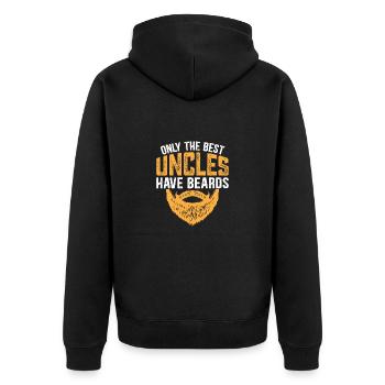 Onkel Bart Bartträger Spruch | lustiges Geschenk - Unisex Premium Bio Zip Hoodie - Schwarz - Hinten - Nico (187cm)