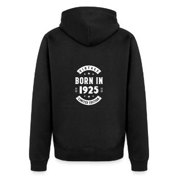Légendes nées en 1925 Anniversaire - Veste à capuche bio Premium Unisexe - noir - Dos - Nico (187cm)
