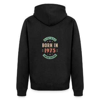 1975 - Année de construction 1975 - Né en 1975 - Veste à capuche bio Premium Unisexe - noir - Dos - Nico (187cm)