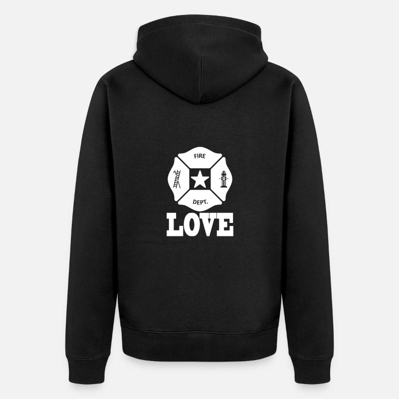 Pompier Cadeau Pompier Pompier - Veste à capuche bio Premium Unisexe - noir