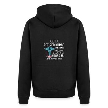 Nurse Pension Retirement Pension Nurse - Unisex Premium Organic Zip Hoodie - black - Back - Nico (187cm)