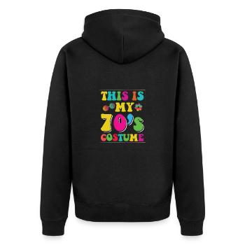 Born in the 70s anniversary gift 1970s - Unisex Premium Organic Zip Hoodie - black - Back - Nico (187cm)