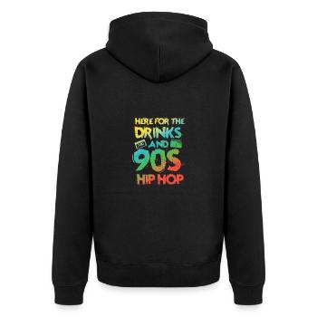 Fans de musique rap hip-hop old school des années 90 - Veste à capuche bio Premium Unisexe - noir - Dos - Nico (187cm)