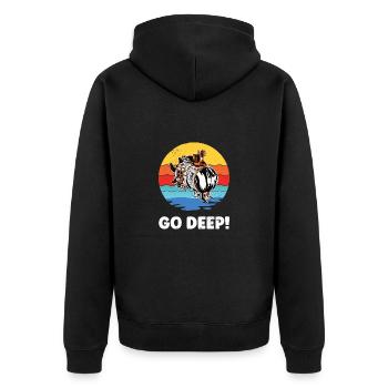 U Boot Musik U Bootfahrer Seefahrer - Unisex Premium Bio Zip Hoodie - Schwarz - Hinten - Nico (187cm)