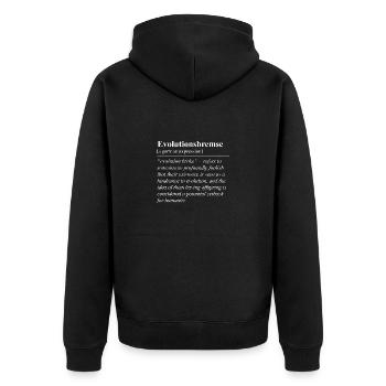 Frein évolutif Idiome allemand amusant - Veste à capuche bio Premium Unisexe - noir - Dos - Nico (187cm)