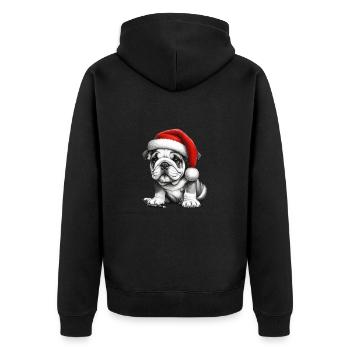 bouledogue noël - Veste à capuche bio Premium Unisexe - noir - Dos - Nico (187cm)