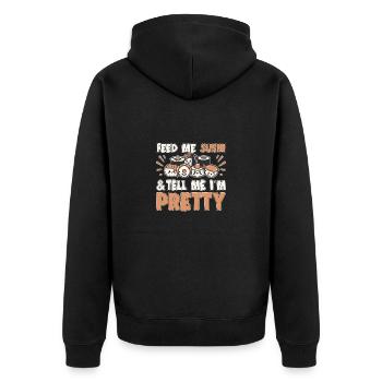 Sushi Lover Nourris-moi Sushi Dis-moi que je suis jolie - Veste à capuche bio Premium Unisexe - noir - Dos - Nico (187cm)