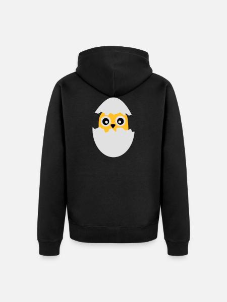 Küken im Ei - Unisex Premium Bio Zip Hoodie - Schwarz