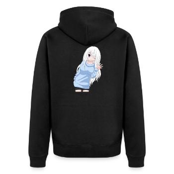 Anime Girl agitant - Veste à capuche bio Premium Unisexe - noir - Dos - Nico (187cm)